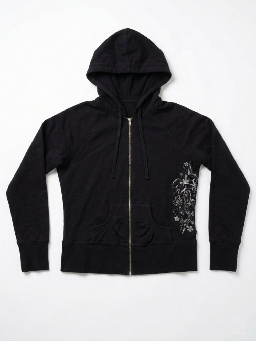 O'DYQ: Oxygen - Black Zip Hoodie with Drawstring Hood - MEDIUM